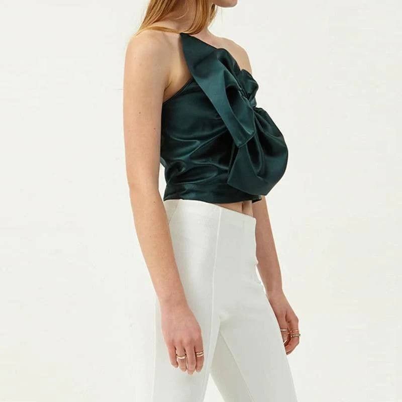 One Shoulder Formal Top, Women's Fashion, Tops, Blouses on Carousell