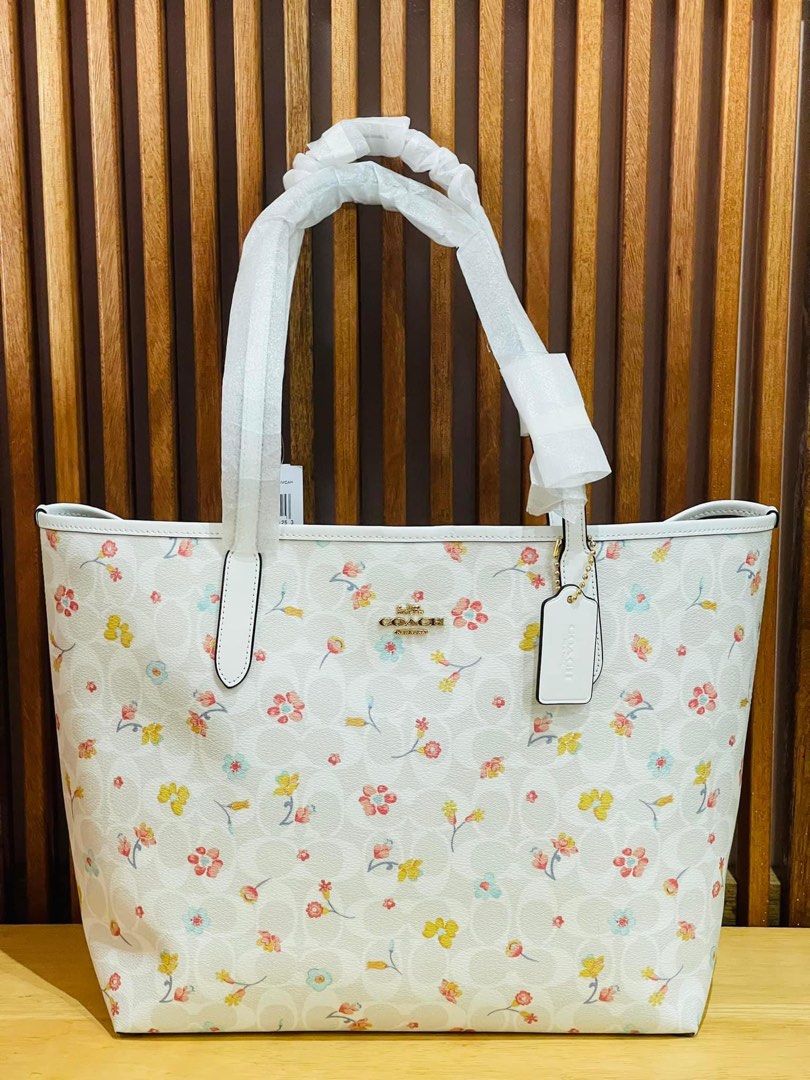 Coach white floral clearance bag