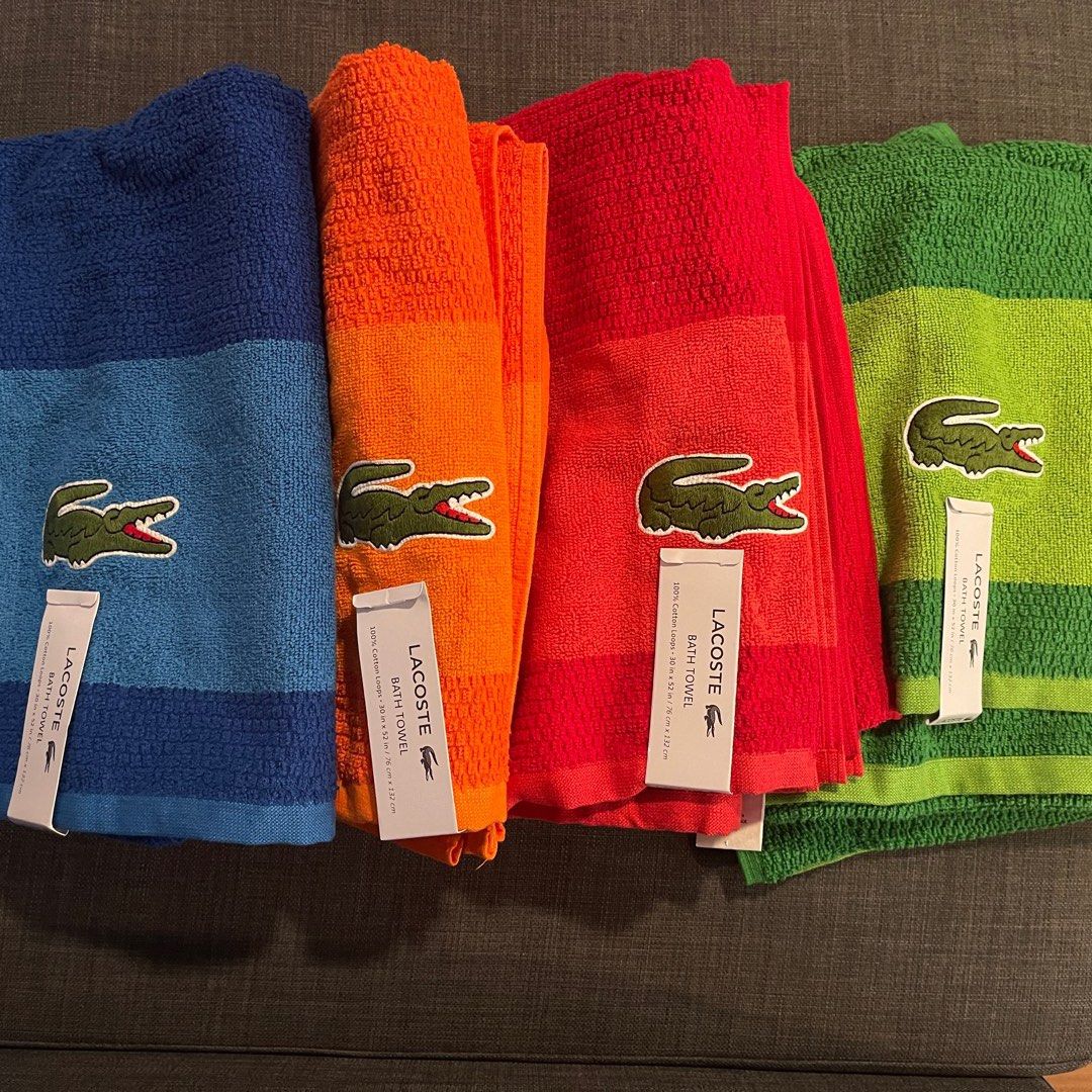 Original Lacoste Bath towel, Furniture & Home Living, Bedding & Towels