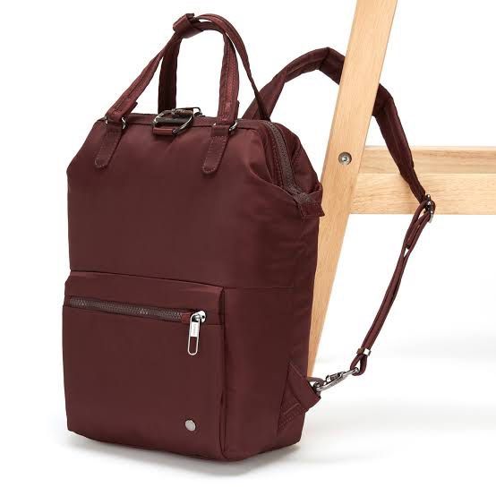 Pacsafe Citysafe CX Backpack Mini in Merlot, Women's Fashion, Bags & Wallets, Backpacks on Carousell
