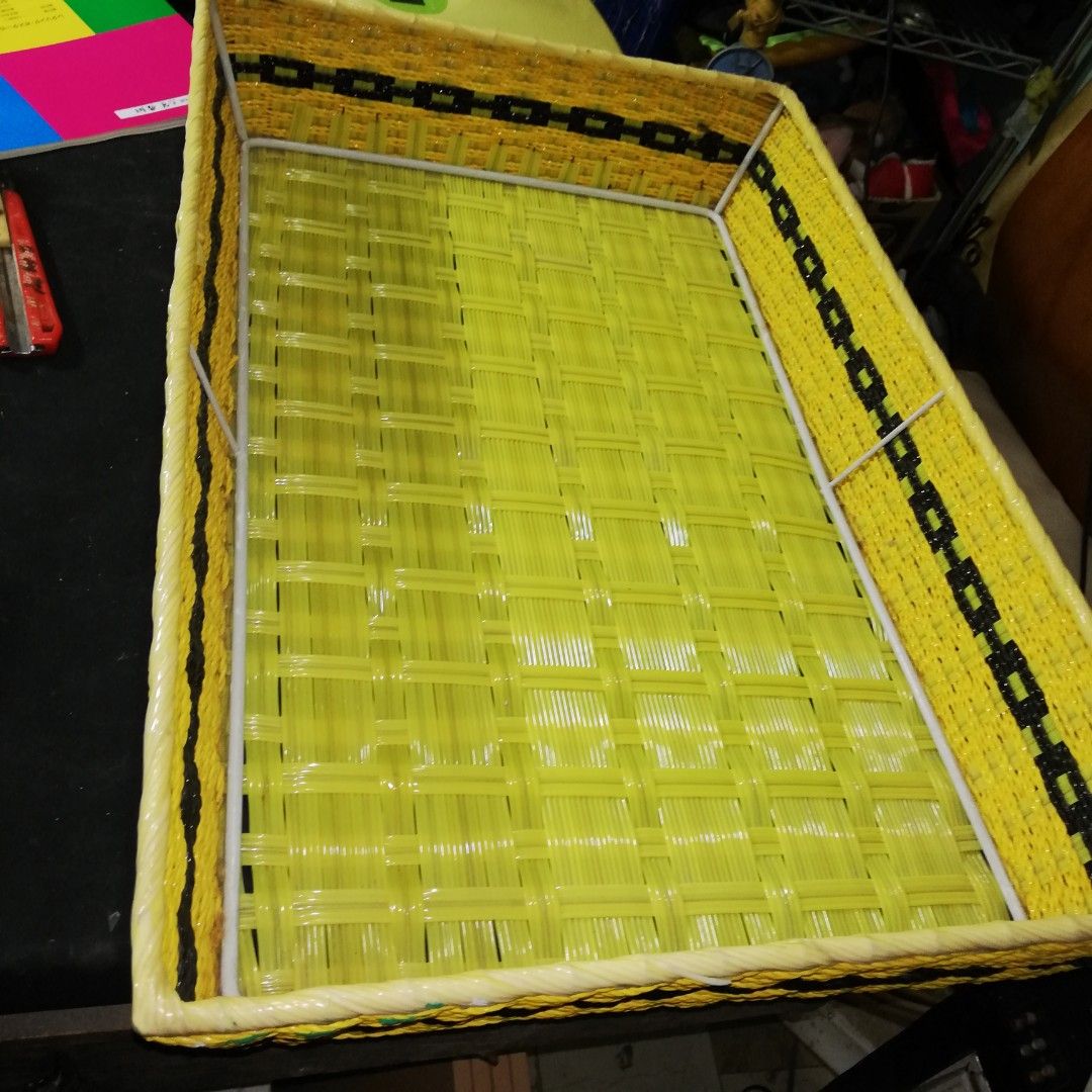 Plastic rattan tray, Furniture & Home Living, Home Improvement