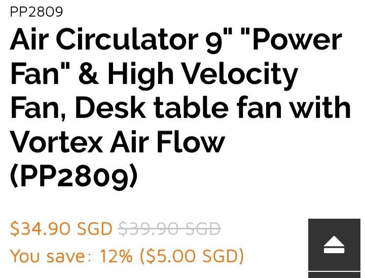 Power Pac Table Fan, Furniture & Home Living, Lighting & Fans, Fans on