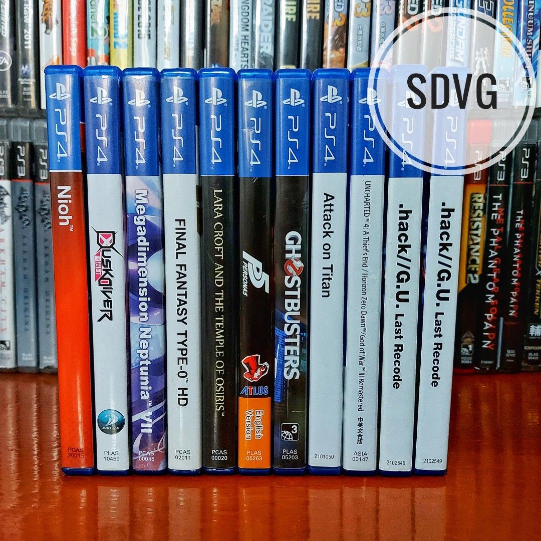 PS4 PRE OWNED GAMES (Category: PlayStation) located in Manila. Submitted by watchesvideogamestoys (Listing ID 1211567268, Image 1). Description: PS4 PRE OWNED GAMES: Nioh - PhP649 Dusk Diver - PhP2,999 Megadimension Neptunia VII - PhP1,699 Final Fantasy Type-0 HD - PhP699 Lara Croft and the Temple of Osiris - PhP1,299 Persona 5 - PhP999 Ghostbusters - PhP949 Attack on Titan - PhP1,999 Uncharted 4: A Thief’s End/Horizon Zero Dawn - PhP1,799 Hack G