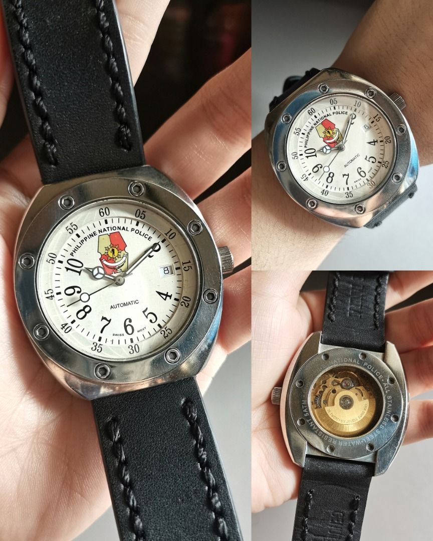 Rare Swiss PHILIPINE NATIONAL POLICE WATCH, Men's Fashion, Watches