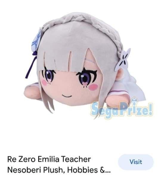 Re Zero Emilia Nesoberi plush Hobbies Toys Toys Games on Carousell