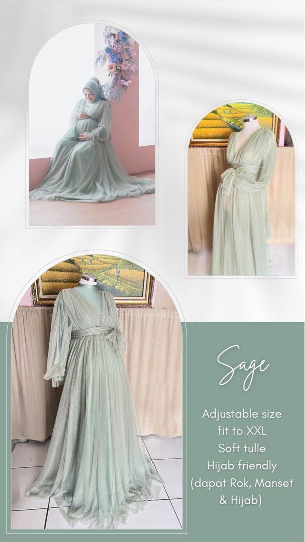 Rent gown maternity gown prewedding, Fesyen Wanita, Pakaian