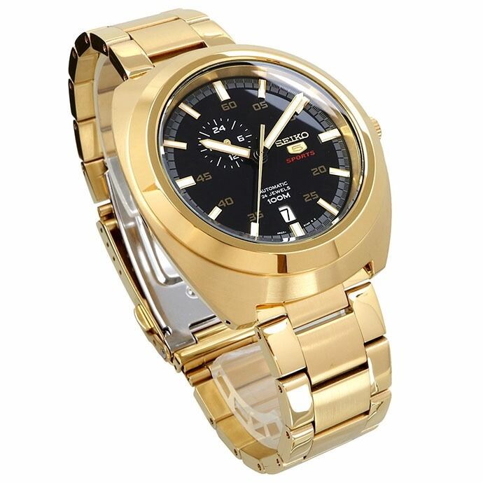 Seiko 5 Sports Diastar Gold Helmet Retro Gold Tone Automatic Watch SSA284 SSA284K1