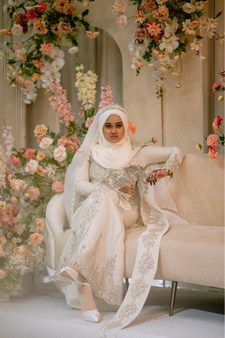 shawl nikah off white