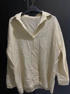 Shein Yellow Oversized Buttondown