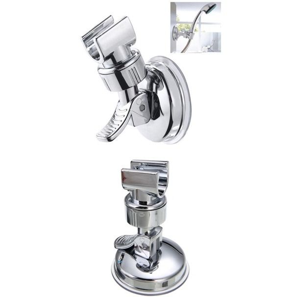 Universal Adjustable Hand Shower Holder Suction Cup Holder Full Plating  Shower Rail Head Holder Bathroom Bracket