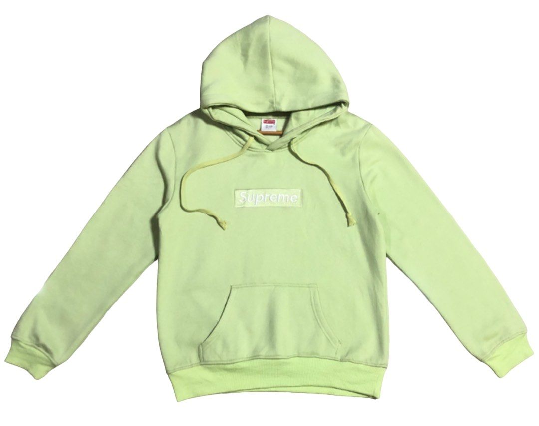 Light green deals supreme hoodie
