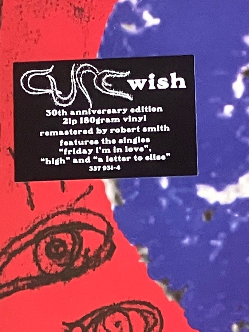 THE CURE Wish 2x Vinyl LP (Category: Vinyls) located in Paranaque City. Submitted by d33t00 (Listing ID 1211686081, Image 2). Description: THE CURE Wish (30th Anniversary Edition) 2x Vinyl LP Tracklist: A1 Open A2 High A3 Apart B1 From The Edge Of The Deep Green Sea B2 Wendy Time B3 Doing The Unstuck C1 Friday I’m In Love C2 Trust C3 A Letter To Elise D1 Cut D2 To Wish Impossible Things D3 End Brand new, sealed, 2x Vinyls 30th anniversary edition