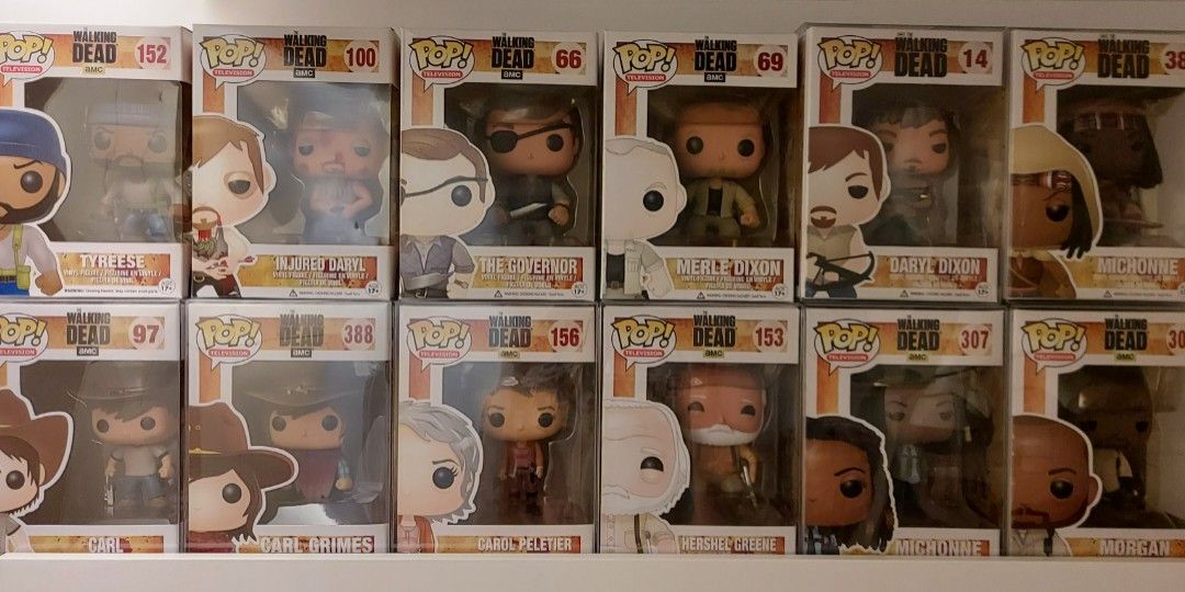 The Walking Dead Funko Pops Set of 12 Michonne Carl Daryl Merle Carol Hershel Tyreese The Governor Morgan