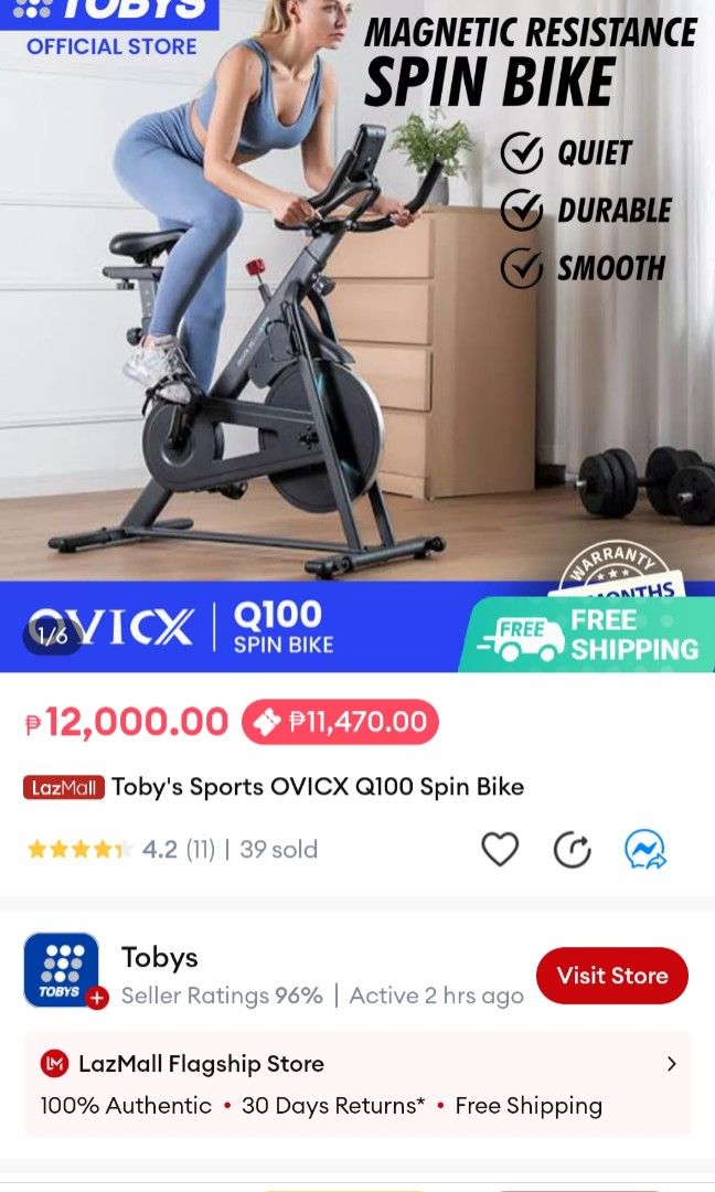 stationary bike tobys