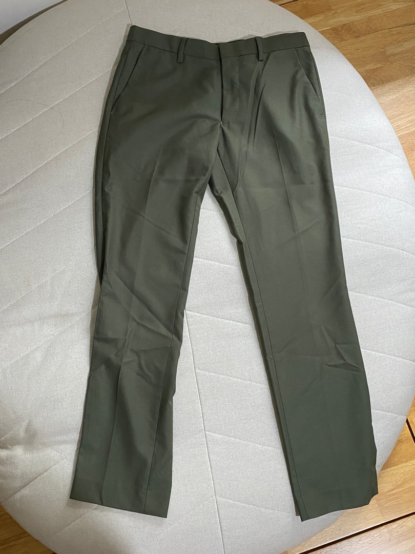 Topman Khaki Green Pants, Men's Fashion, Bottoms, Trousers on Carousell