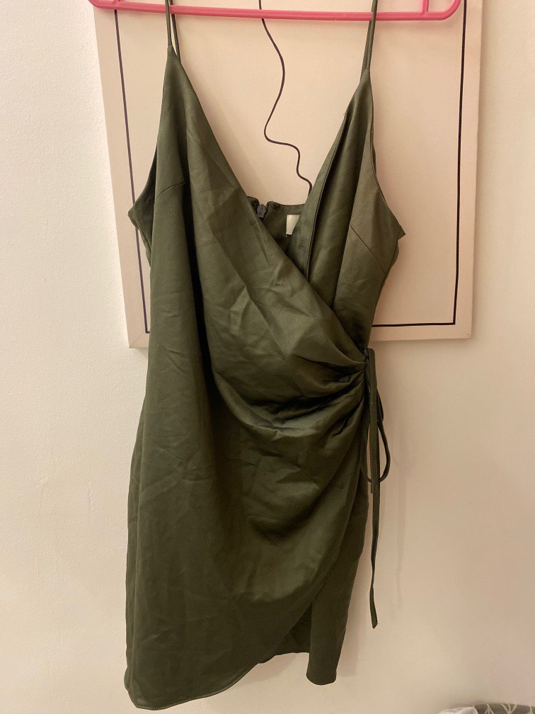 Topshop olive slip dress outlet