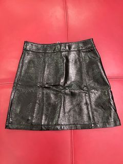 Topshop  shiny patent leather skirt