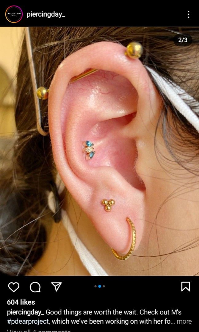 triple marquise swarovski threaded end solid gold earrings (Category: Earrings) located in Cavite. Submitted by oye21 (Listing ID 1211674693, Image 2). Description: -leroi inc brand -14K Gold Threaded End - swarovski - with free labret back ( titanium) bought at piercingday website also (16 gauge/6.5 mm post length) -Already onhand, no need to wait for 3wk/ a month to be made -No to swap, cash only -Never used - Last Price & Payment first :) -Shi