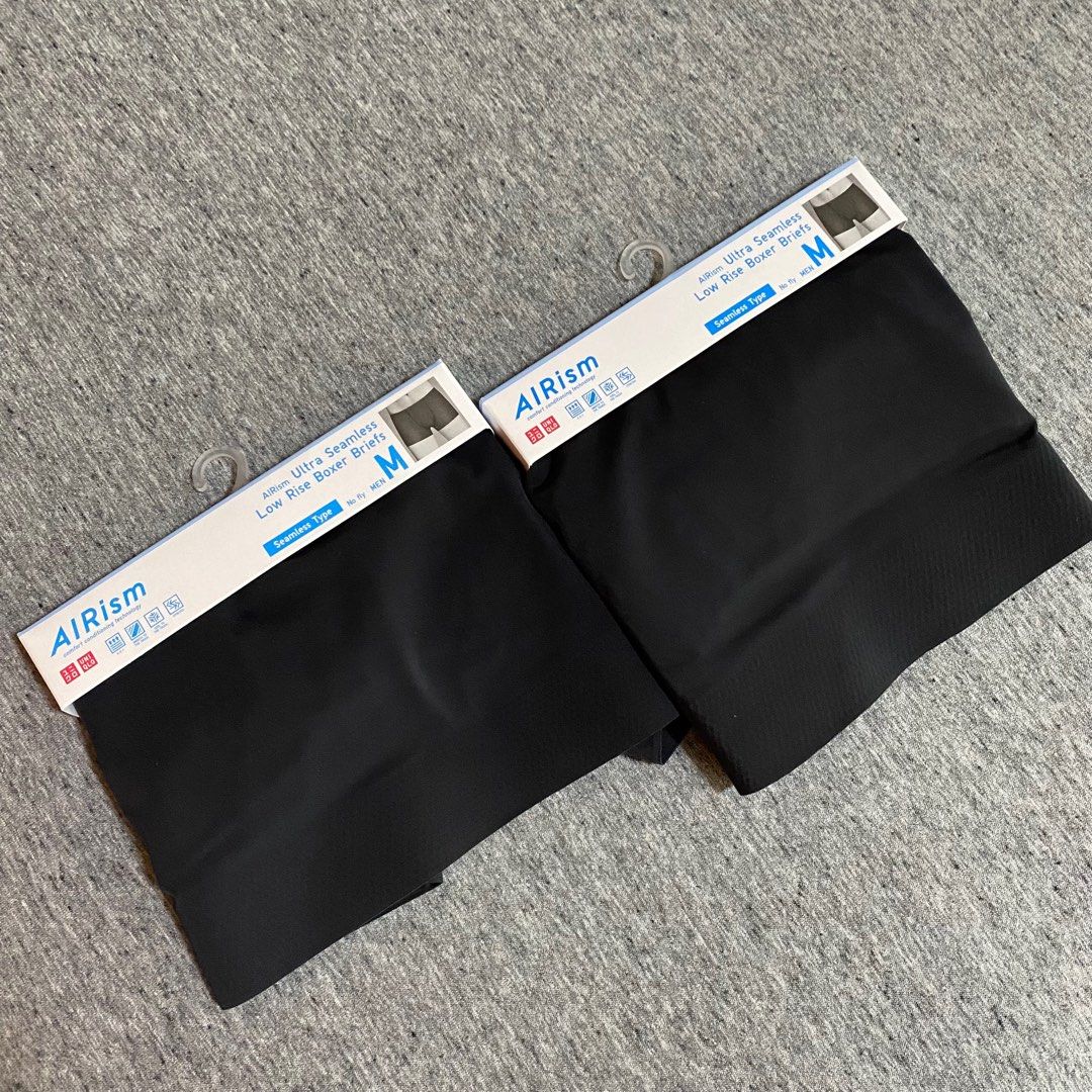 UNIQLO AIRISM Ultra Seamless Boxer Briefs SET of BLACK x 3