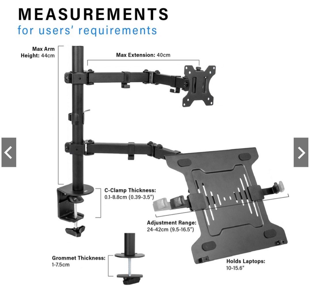 ULTi EVO Monitor and Laptop Arm Desk Mount, Computers & Tech, Parts