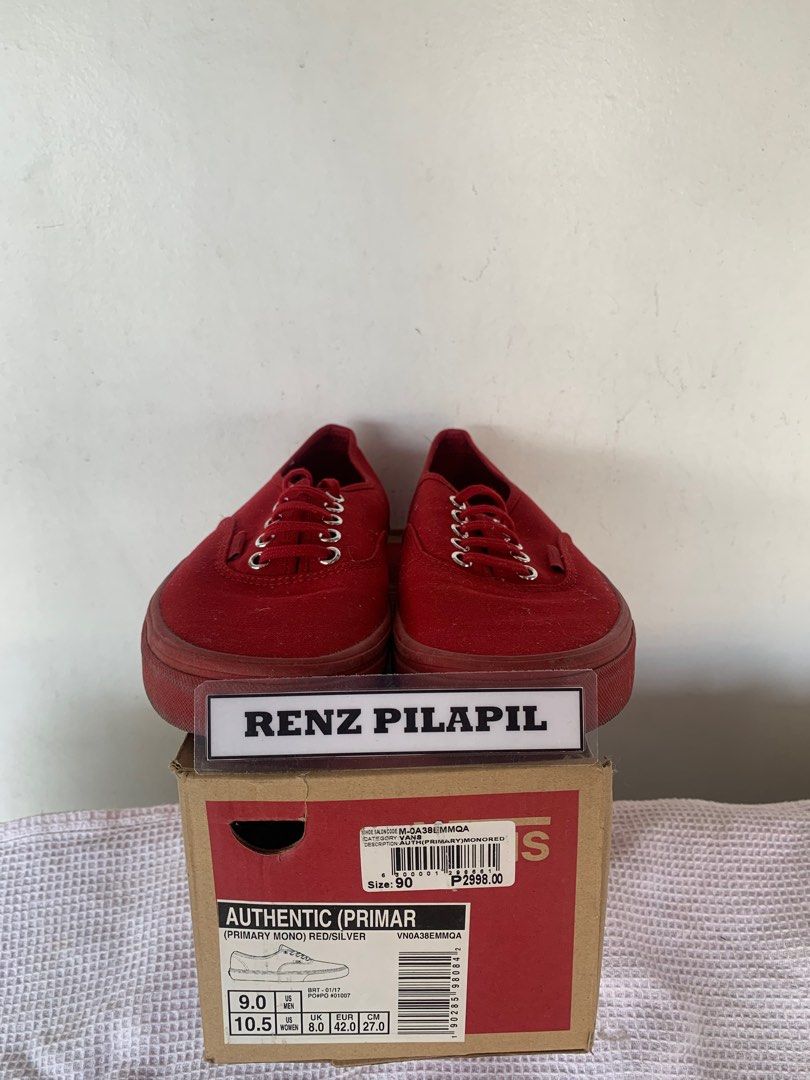 Vans Authentic Primary Mono Red