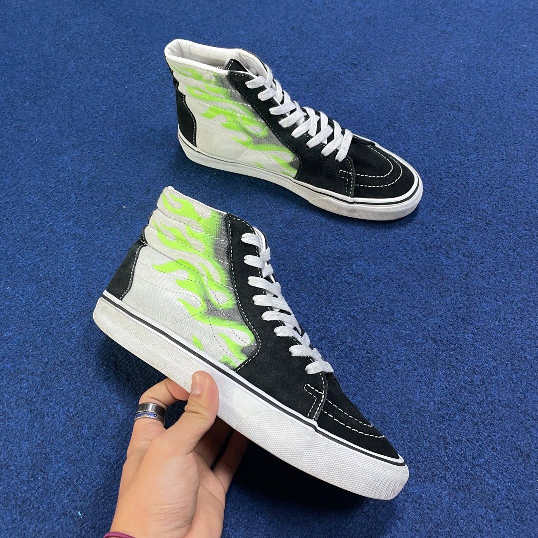 Vans sk8 hi deals flame green