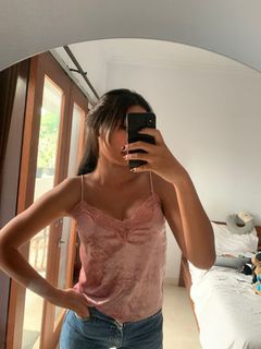 velvet pink tank top
