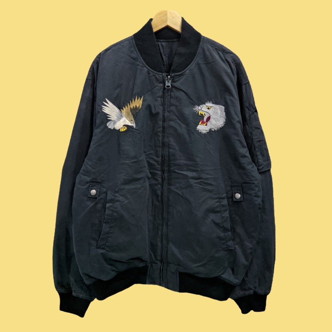 Vintage Spiewak NYC Reversible Bomber Jacket, Fesyen Pria, Pakaian