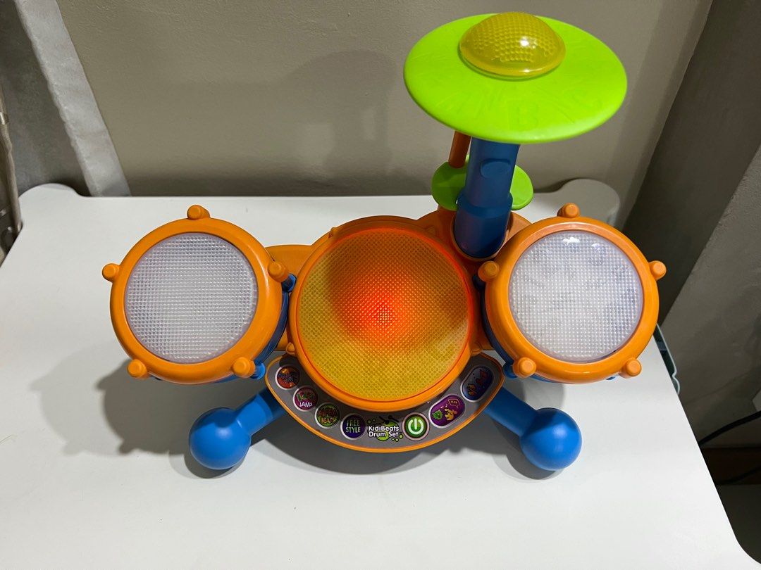 VTech KidiBeats Kids Drum Set toy musical lights with sticks, Hobbies