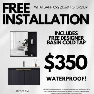 WATERPROOF FREE INSTALLATION bathroom vanity basin cabinet free tap free installation vanity set 1025-60cm