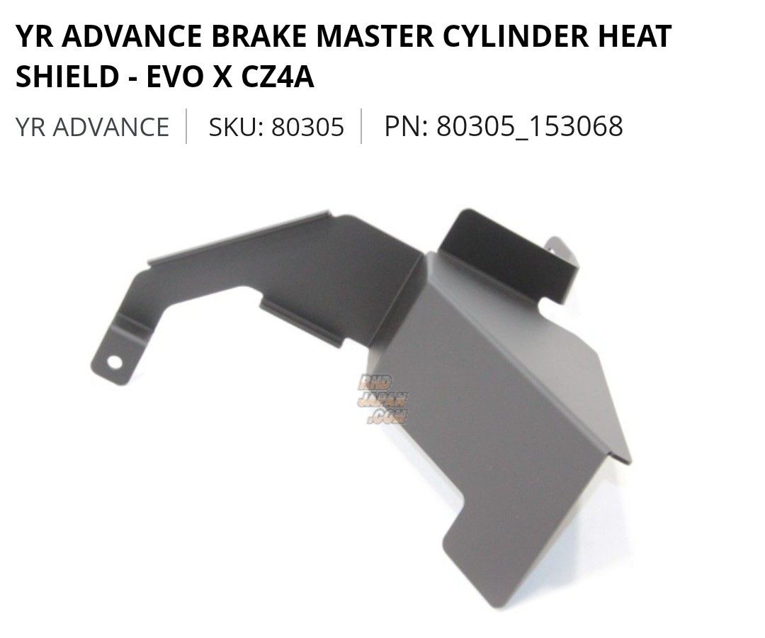 YR Advance Brake Master Cylinder Heat Shield Evo X, Car Accessories