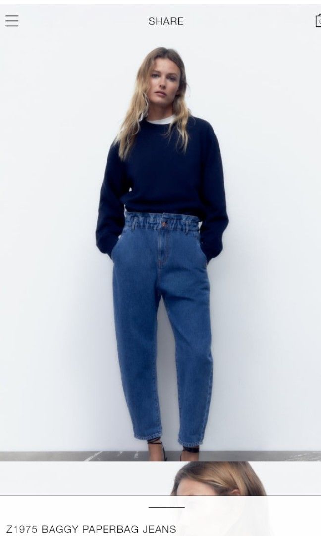 Zara Baggy Paperbag Jeans Outfit Z1975 Baggy Jeans Paperbag Jeans