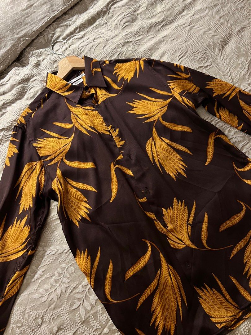 Zara Silk Shirt, Men's Fashion, Tops & Sets, Formal Shirts on Carousell