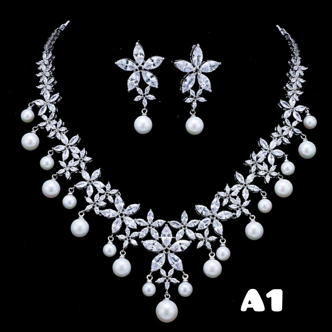 White necklace hotsell and earrings