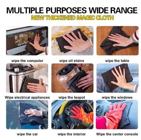 10pcs Car Magic Cleaning Cloth For Glass, Thicker, No Trace, No Watermark,  Home Cleaning Absorbent Cloth