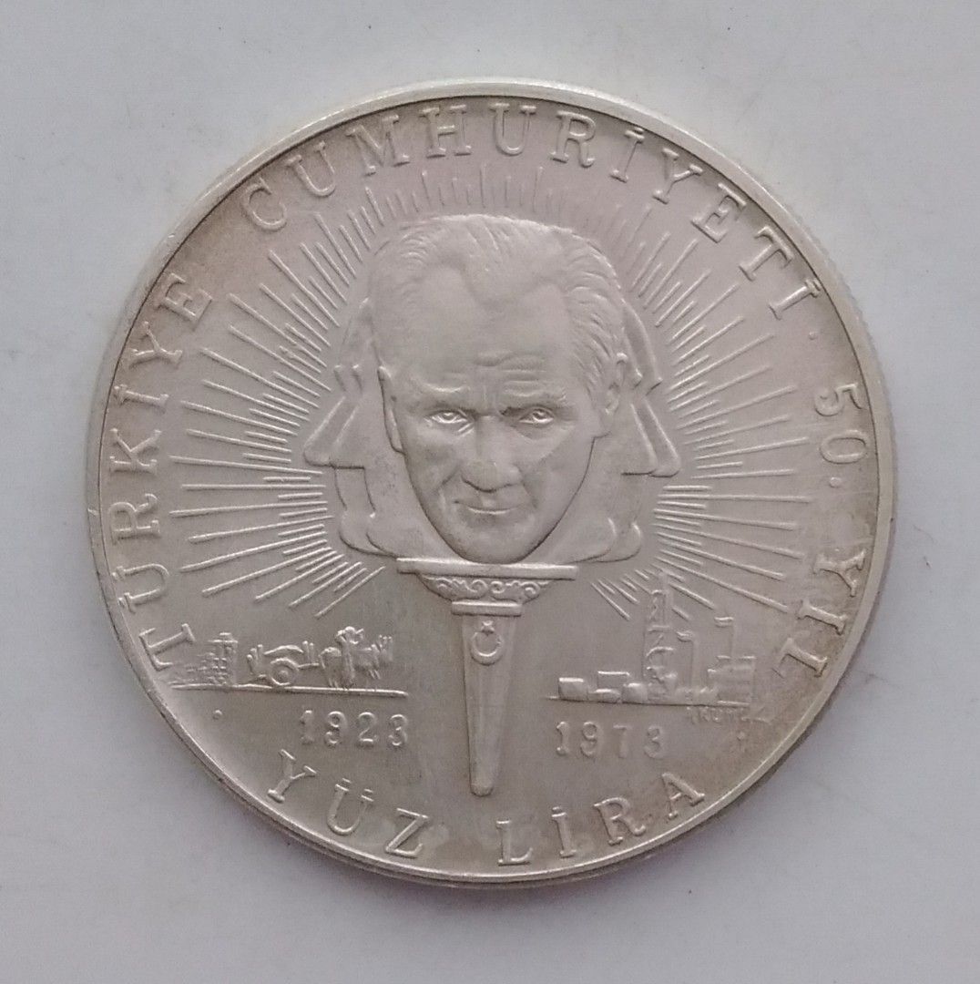 1973年土耳其共和國100里拉紀念銀幣-伊斯坦布爾鑄造, 興趣及遊戲, 收藏品及紀念品, 錢幣- Carousell