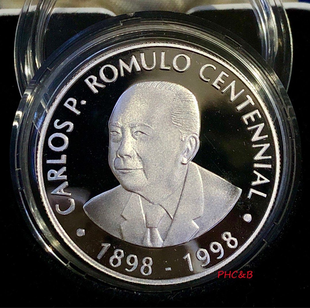 1998 500P Carlos P. Romulo Centennial (Category: Currency) located in Valenzuela. Submitted by phcoins.banknotes08 (Listing ID 1211877968, Image 3). Description: 1998 500P Carlos P. Romulo Centennial Silver Proof for more collectible items kindly visit, like & follow us @ ➡️Carousell: https://carousell.app.link/ also available COD @ ➡️Shopee: https://shopee.ph/ph.coinsbanknotes?smtt=0.360494365-1653538274.9 ➡️Lazada 2nd Store: https://s.lazada.co