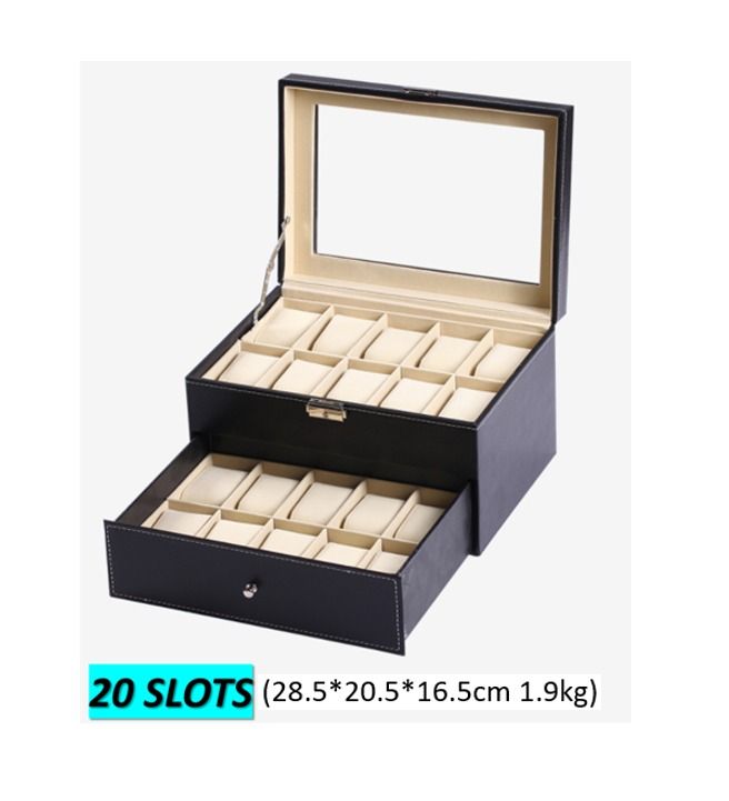 20 Slots Watch Box Watch Holder Watch Storage Box Watch Case