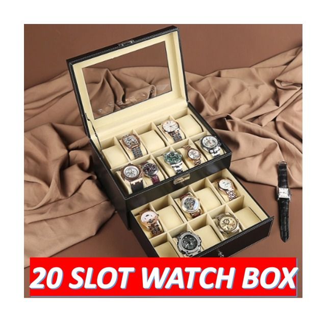 20 Slots Watch Storage Case Watch Box Watch Holder Watch