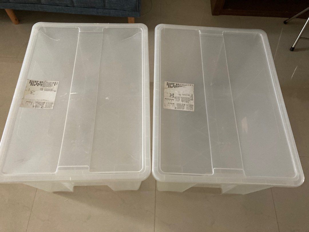 2 large ikea storage boxes with wheels, Furniture & Home Living, Home