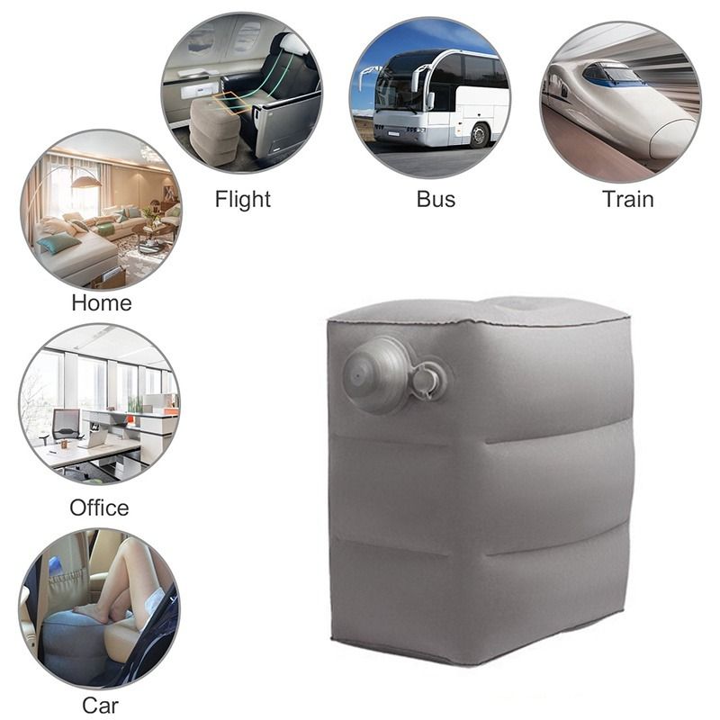 3 Layers Inflatable Adjustable Height Travel Foot Rest Leg Rest Pillow ...