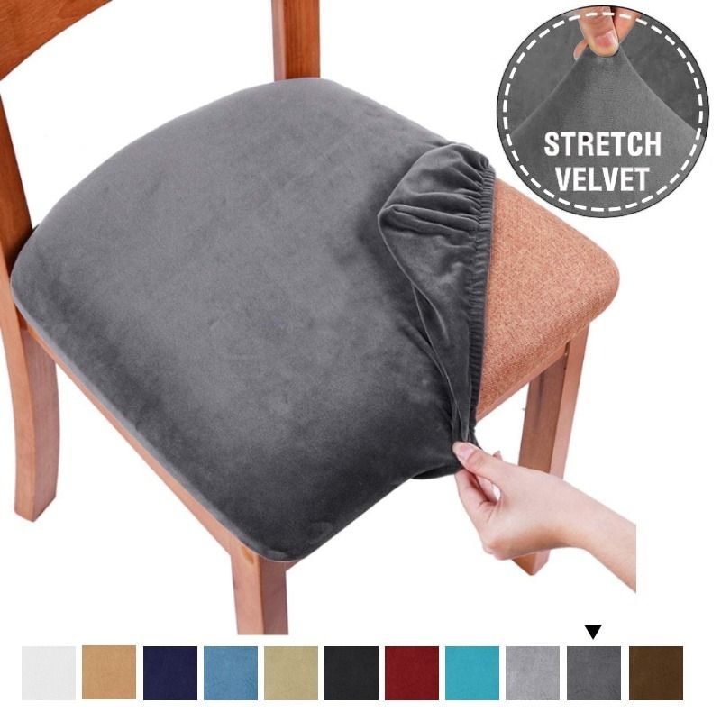 Velvet Stretch Chair Covers Stretchable Spandex Dining Chair