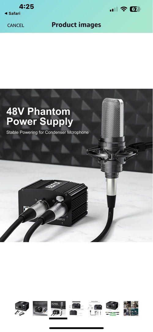 48V Phantom Power Supply EBXYA Microphone Phantom Power Supplies for
