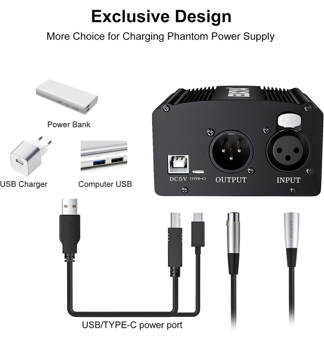 48V Phantom Power Supply EBXYA Microphone Phantom Power Supplies for
