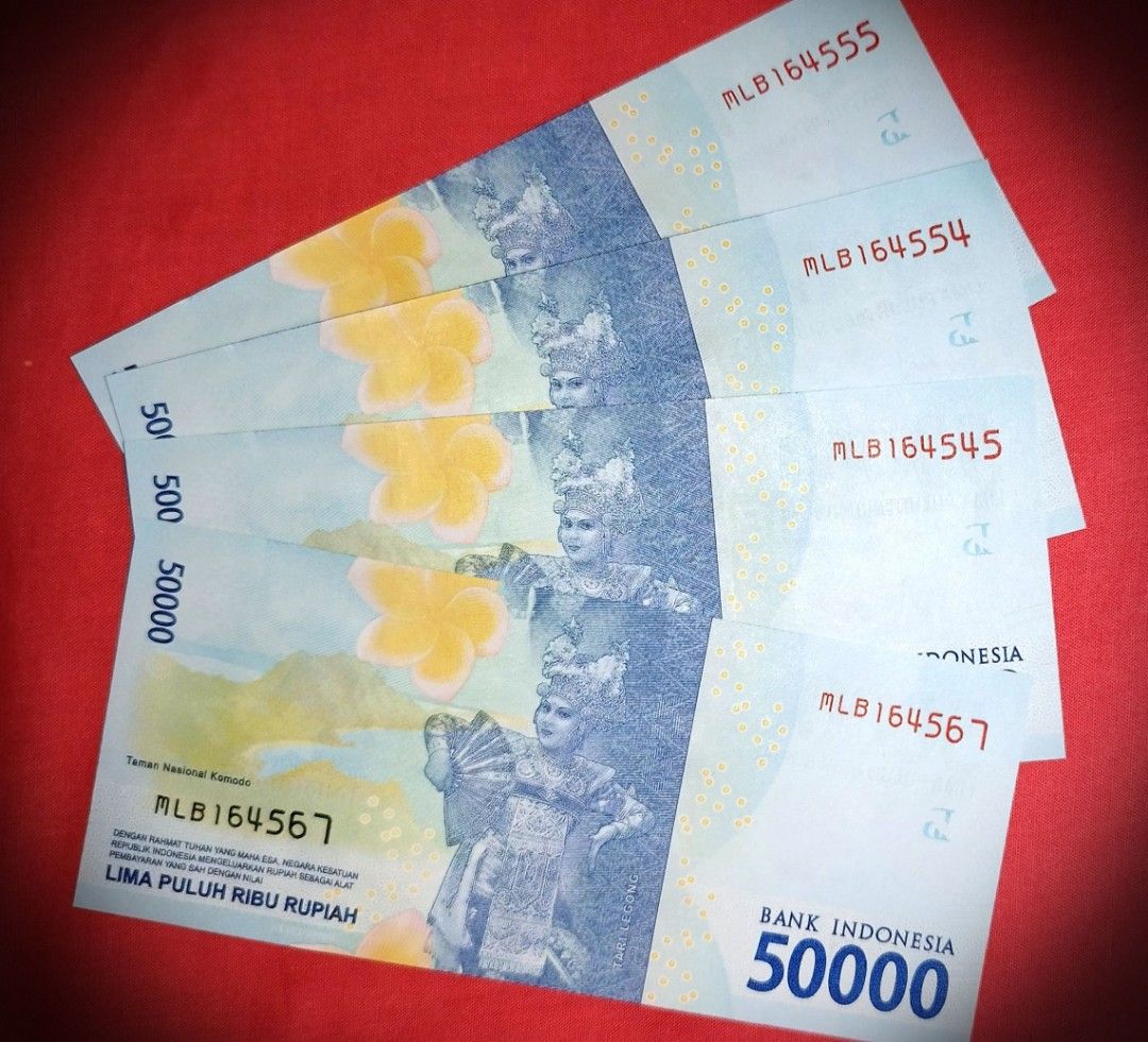 4 Uang Kertas Ri 50000 Nomor Pilihan Gress 100 Baru Antiques Currency