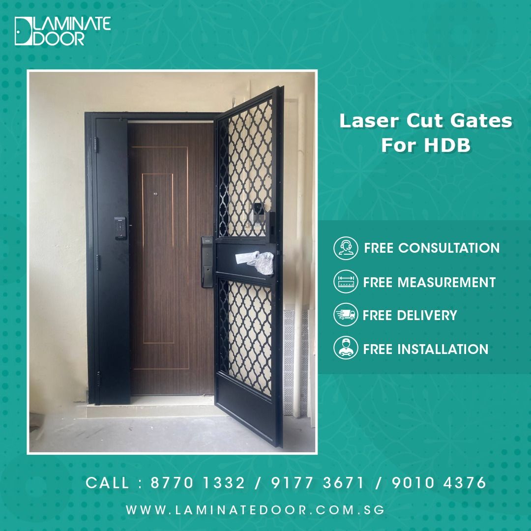 4x7ft Laser Cut Gate Install for HDB and Condo, Furniture & Home Living ...