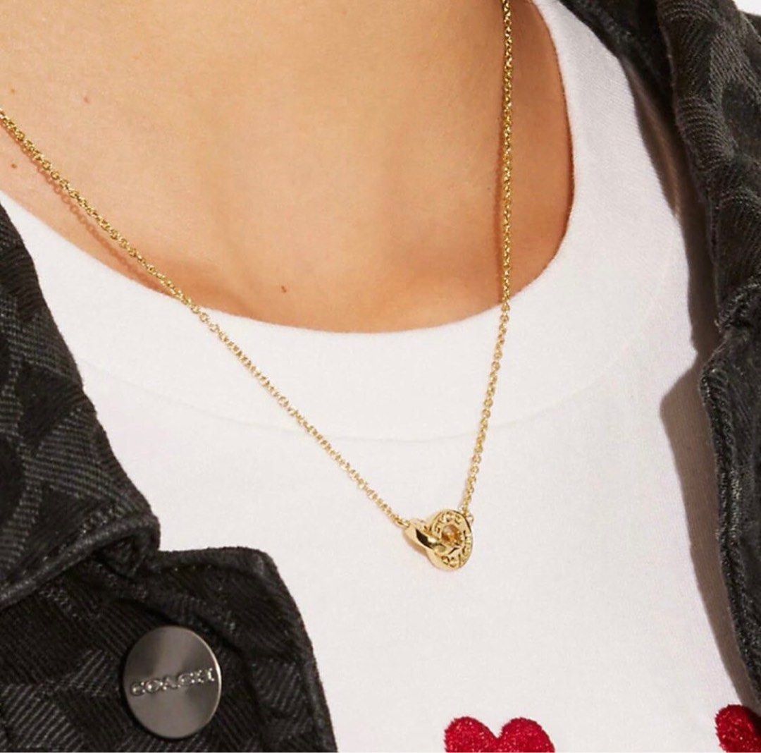 Interlocking open circle online long necklace
