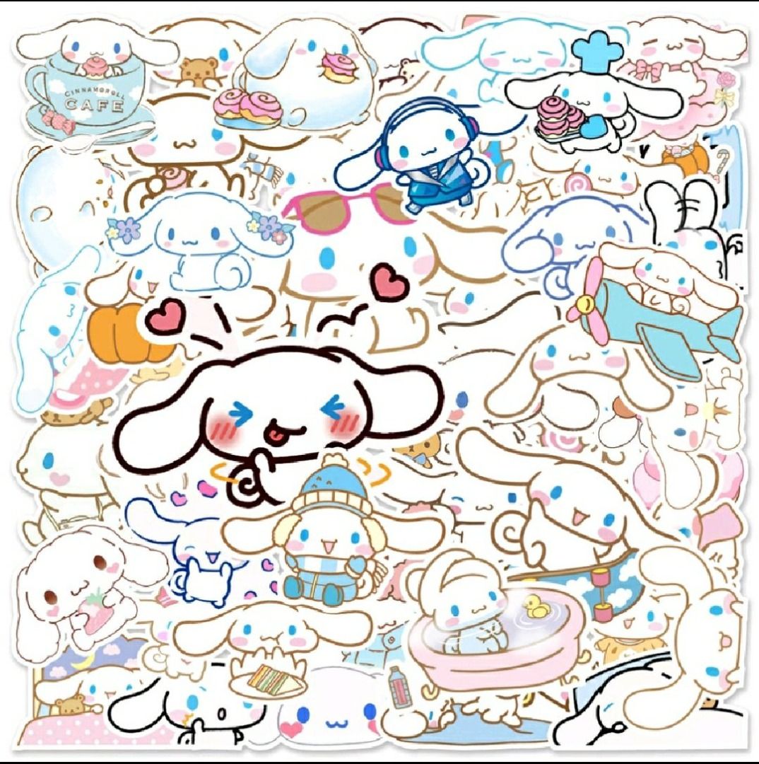 50pcs Cute Cartoon Cinnamoroll Sanrio My Melody Stickers For