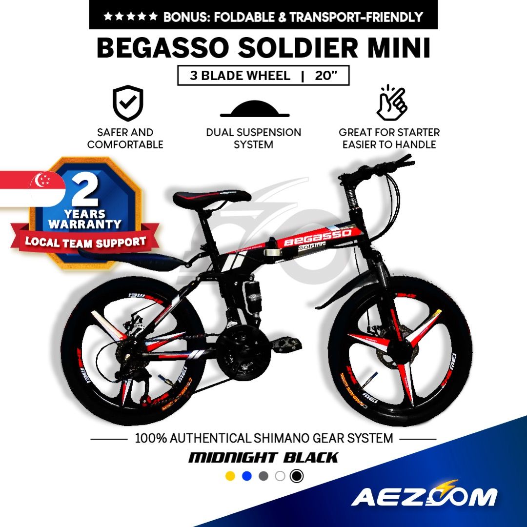 OFFICIAL Begasso Foldable Mountain Bicycle with Disc Brake