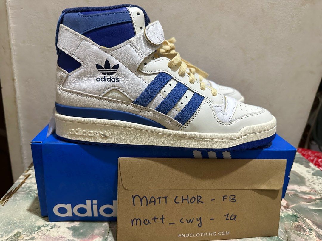 Adidas Forum 84 OG High Offwhite Blue, Men's Fashion, Footwear